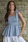 Nonni Gingham Bandeau Cami Denim